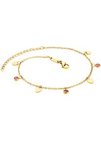 JULIE JULSEN Damen Fußkette "Edelstahl vergoldet", 22 + 5cm, Edelstahl, gelb, Edelstahl, Fußkettchen