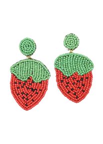 Damen Paar Ohrclips "Erdbeere", rot, Collezione Alessandro, Glas, Ohrringe