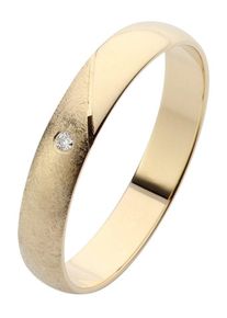Firetti Trauring "Schmuck Geschenk Gold 375 Hochzeit Ehering Trauring "LIEBE"", 18, 0,01 ct SI = kleine Einschlüsse mit Brillant, Gelbgold 375,