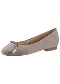Ara Damen Ballerina "SARDINIA", Gr. 4, grau, Ziegenveloursleder, klassisch, Schuhe, Loafer, Festtagsschuh, Business Schuh mit eleganter Schleife