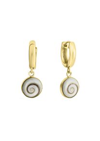 Vivance Damen Paar Ohrhänger "925/-Sterling Silber vergoldet Muschel", ONE-SIZE, Silber 925 (Sterlingsilber), gelb, Silber 925 (Sterlingsilber),