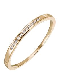 Firetti Damen Diamantring "Schmuck Geschenk Gold 585 Damenring Verlobungsring Goldring Memoire", 60, 0,05 ct SI = kleine Einschlüsse, Gelbgold
