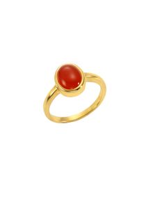 JAMELLI Damen Fingerring "925 Silber vergoldet mit Carneol", 060 (19,1), 2,39 ct, Silber 925 (Sterlingsilber), gelb, Silber 925 (Sterlingsilber),