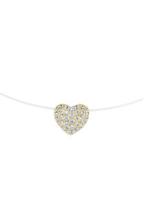 Smart Jewel Damen Collier "Anhänger Herz, Silber 925", 45cm, Silber 925 (Sterlingsilber), gold, Silber 925 (Sterlingsilber), Halsketten
