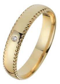 Firetti Trauring "Schmuck Geschenk Gold 750 Hochzeit Ehering "LIEBE"", 52, 0,01 ct SI = kleine Einschlüsse mit Brillant, Gelbgold 375, 4mm, gold,
