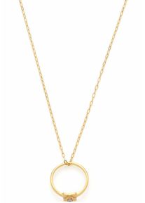 CIAO! BY LEONARDO Damen Kette mit Anhänger "Leda CIAO, 023307", Edelstahl, L: 65cm B: 22mm, gold, CIAO BY LEONARDO, Edelstahl, B:22mm, Halsketten, mit Kristallglas