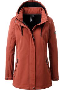 DEPROC Active Damen Softshelljacke "WILKIE PEAK WOMEN", rot, casual, Gr. 42, 96% Polyester; 4% Elastan, Jacken, mit abnehmbarer Kapuze