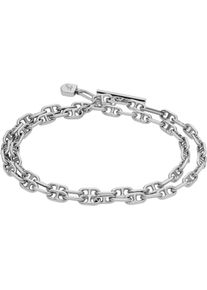 Fossil Damen Armband "Schmuck Geschenk Metall Armkette Heritage D-Link, JA7245040", Edelstahl-Messing, silber, Edelstahl, Messing, Armbänder