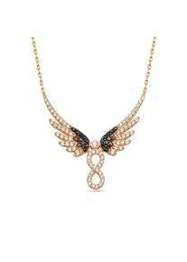 dKeniz Damen Kette mit Anhänger "925 Sterling Silber rot vergoldet Unendlich & Engel Silberkette", 42cm + 3cm, Silber 925 (Sterlingsilber), L: 45cm