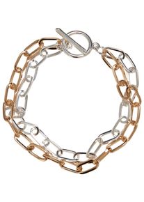 Urban Classics Damen Bettelarmband "Urban Classics Unisex Bicolor Layering Bracelet", L/XL, Eisen, silber, Eisen, Armbänder