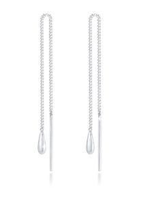 Elli Damen Paar Ohrhänger "Elli Ohrringe Tropfen Durchzieher Panzer Basic 925 Silber", OneSize, ohne Stein, Silber 925 (Sterlingsilber), silber,
