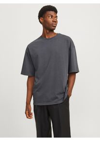 Jack & Jones JACK & JONES Herren Rundhalsshirt "JJECHARGE FADED TEE O-NECK NOOS", grau, modisch, Gr. L, unifarben, Jersey, Obermaterial: 100% Baumwolle, Shirts,