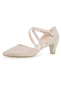 Gabor Damen Spangenpumps, Gr. 36, rosa, Textil, metallic, elegant, Schuhe, Abendschuh, Brautschuh, Trichterabsatz in Glitzer-Optik