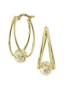 Firetti Damen Paar Creolen "Schmuck Geschenk Gold 333 Kugel", Gelbgold 333, gold, Gelbgold 333, Ohrringe