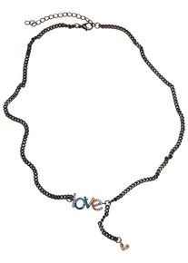 Urban Classics Damen Edelstahlkette "Urban Classics Unisex Love Necklace", one size, Baumwolle, grau, Baumwolle, Halsketten