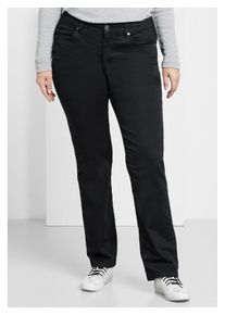 sheego Damen Stretch-Hose "Große Größen", schwarz, sportlich, Gr. 56, unifarben, Obermaterial: 97% Baumwolle, 3% Elasthan, Hosen, elastische