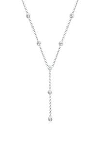 Elli Damen Collierkettchen "Y-Kette mit Kristalle in 925 Silber", 45,mit Steinen, Silber 925 (Sterlingsilber), L: 45cm, silber, Silber 925