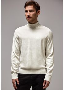 Street One MEN Herren Rollkragenpullover, weiß, casual, Gr. L, unifarben, Web, 100% Baumwolle, Pullover, aus reiner Baumwolle