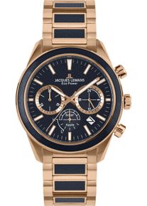 Jacques Lemans Herren Solaruhr "Eco Power Solar Apple, 1-2115H", rosa, Armbanduhren, Armbanduhr, Herrenuhr, Datum, bis 10 bar wasserd.,