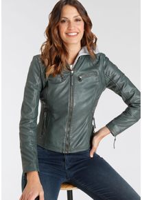 Mauritius Damen Lederjacke "NOLA", grün, modisch, Gr. XS, unifarben, Obermaterial: 100% Schafsleder. Futter: 100% Baumwolle. Ärmelfutter: 100%