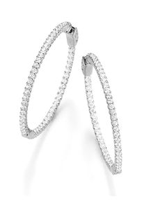 Lady Damen Paar Creolen, Zirkonia ct, silber, Ohrringe
