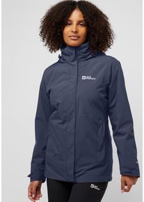 Jack Wolfskin Damen 3-in-1-Funktionsjacke "ROTWAND 3IN1 JKT W", grau, Gr. XL, Hauptmaterial: 100% Polyester; Futter: 100% Polyester (recycled);
