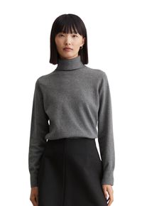 Marc O'Polo Damen Rollkragenpullover, grau, casual, Gr. L, MARC O'POLO DENIM, meliert, Strick, Obermaterial: 58% Baumwolle, 25% Polyamid, 17% Polyester,
