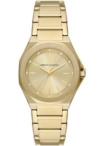 Armani Exchange Damen Quarzuhr, gold, Armbanduhren, Armbanduhr, Damenuhr, analog, Edelstahlarmband