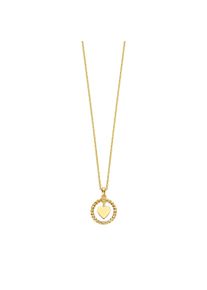 JULIE JULSEN Damen Kette mit Anhänger "925/- Sterling Silber vergoldet mit beweglichem Herz", 41cm, Silber 925 (Sterlingsilber), L: 41cm, gelb,