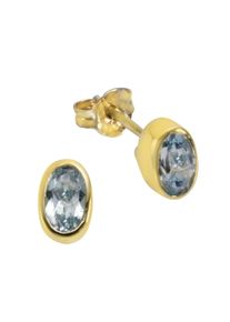 Vivance Damen Paar Ohrstecker "333/- Gelbgold mit Blautopas (beh.)", ONE-SIZE, Gold, gelb, Gold, Ohrringe