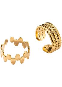 Firetti Damen Ring-Set "Multipack Schmuck Geschenk Damenring", 5,30 g, Edelstahl, 8mm, gold, Edelstahl, Fingerringe, Made in Germany