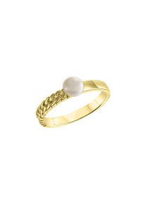 Celesta Damen Fingerring "925 Silber vergoldet mit Süßwasserzuchtperlen", 054 (17,2), Silber 925 (Sterlingsilber), gelb, Silber 925 (Sterlingsilber),