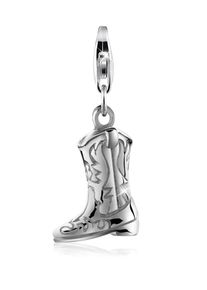 NENALINA Damen Charm-Einhänger "Anhänger Westernstiefel Cowboy Boots 925 Silber", ohne Stein, silber, Silber 925 (Sterlingsilber), Charms