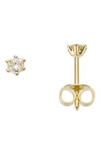 Firetti Damen Paar Ohrstecker "Schmuck Geschenk Gold 750 Ohrschmuck Solitär", 0,2 ct LR = lupenrein, Gelbgold 585-Diamanten, gold, Gelbgold 585,