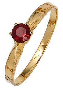 Jobo Damen Goldring, 60, Gelbgold 585, gelb, Gelbgold 585, Fingerringe, 585 Gold mit Granat