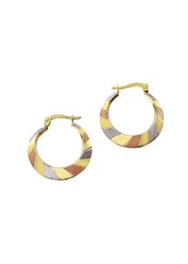 Vivance Damen Paar Creolen "333 Gold mehrfarbig 21mm", ONE-SIZE, Gold, gelb, Gold, Ohrringe
