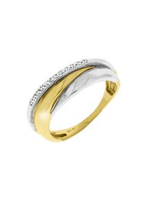 Celesta Damen Fingerring "375/- Gelbgold/Weißgold Zirkonia", 056 (17,8), Gold, bunt, Gold, Fingerringe
