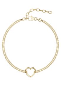 Firetti Damen Armband "Schmuck Geschenk Silber 925 Armschmuck Armkette Ankerkette Herz", Silber 925 (Sterlingsilber), gold, Silber 925