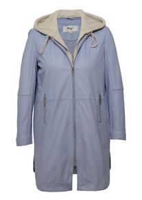 Maze Damen Langjacke "42021316", blau, Gr. 56, Obermaterial: 100% Lammleder / Futter: 100% Baumwolle / Ärmelfutter: 100% Polyester / Kapuze: 55%