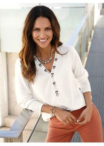 Inspirationen Damen Schlupfbluse, beige, Gr. 38, unifarben, 100% Viskose, Blusen