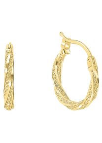 Firetti Damen Paar Creolen "Schmuck Geschenk Gold 375 Ohrschmuck Creole", Gelbgold 375, gold, Gelbgold 375, Ohrringe