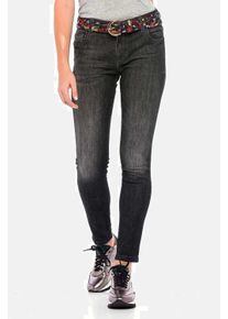 Cipo & Baxx CIPO & BAXX Damen 7/8-Jeans "Jeans", schwarz, casual, Gr. 30, unifarben, 91% Baumwolle;6% Polyester;3% Elasthan, Jeans, Aus hochwertigen Materialien,