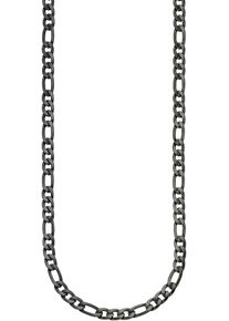 Damen Edelstahlkette "Schmuck Geschenk Edelstahl Halsschmuck Figarokette", Edelstahl, L: 55cm B: 6,6mm, schwarz, ANISTON JEWELRY & WATCHES,