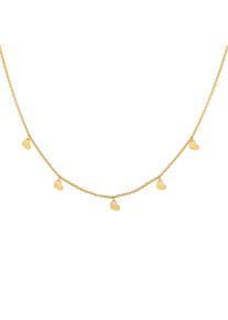 CAI CAÏ Damen Kette mit Anhänger "925 Silber vergoldet Anhänger Herzen", 38 + 5cm, Silber 925 (Sterlingsilber), L: 43cm, gelb, Silber 925