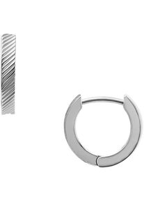 Fossil Damen Paar Creolen "Schmuck Edelstahl Ohrringe Harlow Linear Texture JF04771710 JF04772040", Edelstahl, silber, Edelstahl, Ohrringe