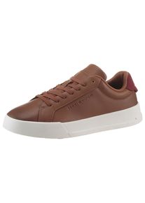 Tommy Hilfiger Herren Plateausneaker "TH COURT SEASONAL WINTER 4A", Gr. 41, braun, Leder, Textil, used, unifarben, sportlich, Schuhe, Freitzeitschuh,