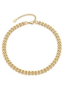 Leonardo Damen Kette ohne Anhänger "Milanese, 023052", Edelstahl, L: 47cm B: 9,6mm, gold, Edelstahl, B:9,6mm, Halsketten