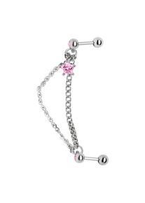 Adelia´s ADELIA ́S Damen Dehnschnecke "Piercing Ohrpiercing", rosa, modisch, Chirurgiestahl, Piercings, zwei Punkt Piercing