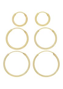 Firetti Damen Creolen-Set "Multipack Schmuck Geschenk Silber 925 Ohrschmuck Creolenset", Silber 925 (Sterlingsilber), gold, Silber 925
