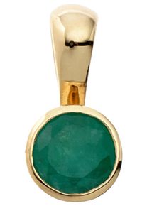 Jobo Damen Runder Anhänger, Gelbgold 333, gold, Gelbgold 333, Schmuckanhänger, rund 333 Gold mit Smaragd